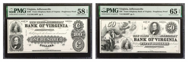 Lot of (2). Jeffersonville, Virginia. Trans-Alleghany Bank of Virginia. 18xx. $5...