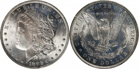 1882-O Morgan Silver Dollar. MS-66 (PCGS).

The delightful satin surfaces of this Morgan dollar are brilliant apart from faint wisps of the lightest...