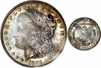 1883 Morgan Silver Dollar. Proof-62 (PCGS).

A fully struck example with mottled steel-olive and pewter-gray patina that is bolder on the obverse. M...