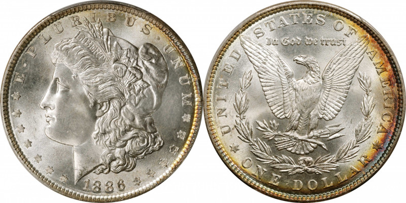 1886 Morgan Silver Dollar. MS-67+ (PCGS). CAC.

A highly lustrous, satin to so...