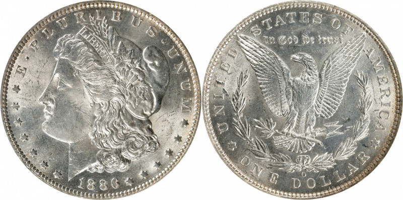 1886-O Morgan Silver Dollar. MS-63 (NGC).

This is an untoned, satin textured ...