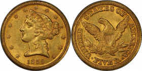1859-D Liberty Head Half Eagle. Winter 36-CC. Medium D. MS-62 (PCGS). CAC.

This exciting offering stands tall among the half eagle highlights in th...