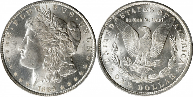 1889 Morgan Silver Dollar. MS-66+ (PCGS). CAC.

Boldly struck with full, billo...