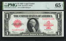 Fr. 40. 1923 $1 Legal Tender Note. PMG Gem Uncirculated 65 EPQ.

A darkly printed example of this 1923 Legal Tender Ace.

Estimate: $1000.00 - $15...
