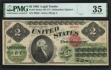 Fr. 41. 1862 $2 Legal Tender Note. PMG Choice Very Fine 35.

Series 105. A popular Civil War era Deuce, which displays mostly even circulation. The ...