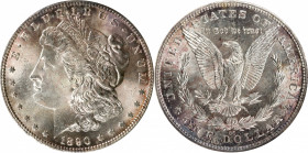 1890-CC Morgan Silver Dollar. MS-65 (ANACS). OH.

Flashy and satiny overall, with splashes of royal-purple toning to compliment the otherwise untone...