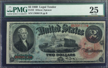 Fr. 42. 1869 $2 Legal Tender Note. PMG Very Fine 25.

A Very Fine example of this popular Rainbow Deuce. Depicted at left is the Third President of ...