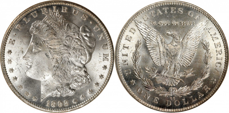 1892-CC Morgan Silver Dollar. MS-62 (NGC).

Sharply struck and frosty Brillian...