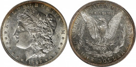 1892-S Morgan Silver Dollar. AU-55+ (PCGS).

This mostly brilliant Morgan dollar does display some vivid reddish-gold iridescence ringing portions o...
