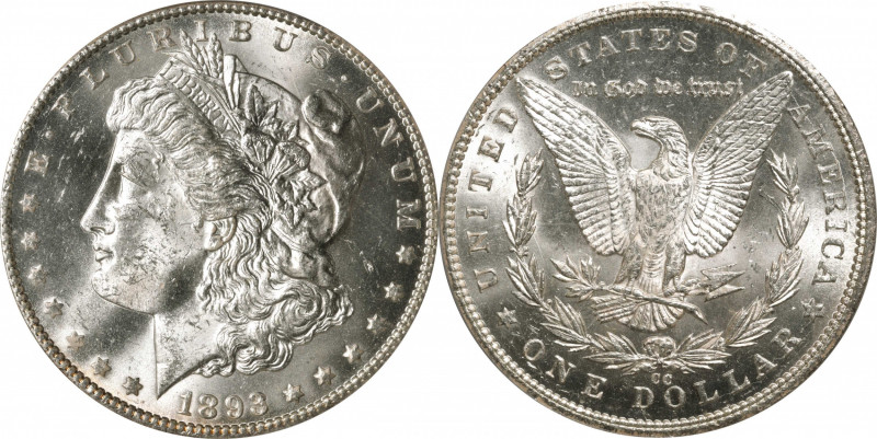 1893-CC Morgan Silver Dollar. MS-63 (PCGS).

Central striking detail is razor ...