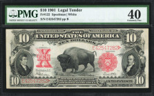 Fr. 122. 1901 $10 Legal Tender Note. PMG Extremely Fine 40.

A popular design type rich in Americana. This mid-grade Bison offers dark design detail...