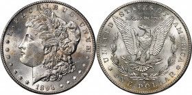 1894-S Morgan Silver Dollar. MS-64 (PCGS).

Mostly brilliant with wisps of natural golden patina here and there which shows over satiny, smartly imp...