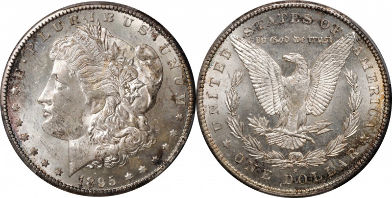 1895-S Morgan Silver Dollar. MS-62 (PCGS).

A fully original piece that exhibi...