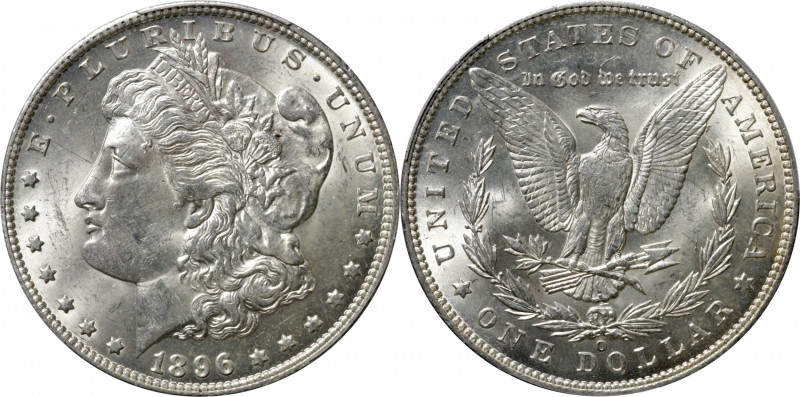 1896-O Morgan Silver Dollar. MS-62 (PCGS).

This attractive 1896-O silver doll...