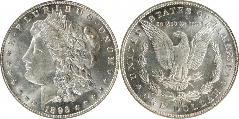 1896-O Morgan Silver Dollar. MS-61 (PCGS).

Untoned with intense mint frost, t...