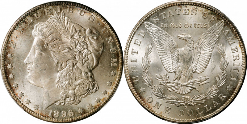 1896-S Morgan Silver Dollar. MS-63 (PCGS).

Swirling mint luster and sharp des...