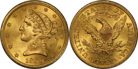 1900-S Liberty Head Half Eagle. MS-63 (PCGS). CAC.

Tinges of pinkish-rose blend with dominant honey-gold color on both sides of this lovely example...