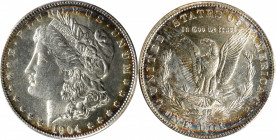 1904-S Morgan Silver Dollar. MS-63 (PCGS). CAC.

A peripherally toned beauty with mottled cobalt blue and reddish-gold iridescence splashed around t...
