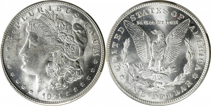 1921-S Morgan Silver Dollar. MS-66 (PCGS).

Here is a brilliant and untoned Ge...