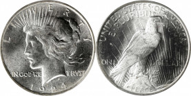 1924 Peace Silver Dollar. MS-66+ (PCGS). CAC.

A fully struck, intensely lustrous, brilliant-white Gem to represent the scarcest Philadelphia Mint P...