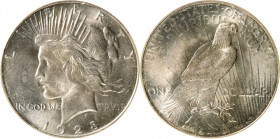 1928-S Peace Silver Dollar. MS-64+ (PCGS). CAC.

Uncommonly bold in strike for this challenging issue, both sides are fully lustrous with the fainte...
