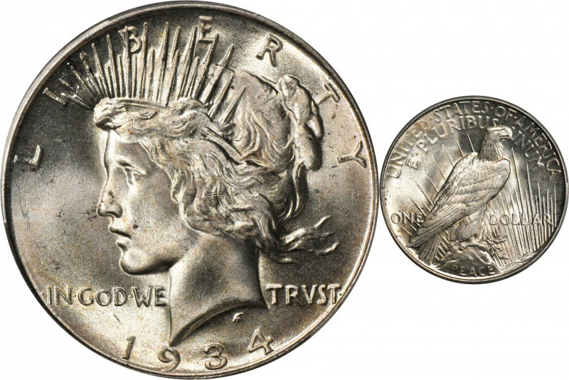 1934-D Peace Silver Dollar. MS-66 (PCGS).

A beautiful Gem, both sides are hig...