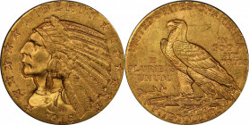 1915-S Indian Half Eagle. MS-63 (PCGS). CAC.

This coin is in the distinct minority among extant 1915-S Indian half eagles. First, the luster is ful...