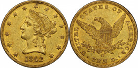 1842-O Liberty Head Eagle. Winter-3. AU-55 (PCGS).

Here is an exceptional Choice About Uncirculated representative of this often overlooked issue f...