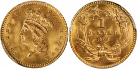 1862 Gold Dollar. MS-65 (PCGS).

A lustrous, and well struck example of this popular Civil War year with only a few microscopic marks that limit the...