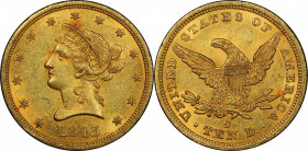 1843-O Liberty Head Eagle. Winter-2. MS-61 (PCGS).

Far and away the finest 1843-O eagle that we can ever recall handling, this amazing Mint State e...