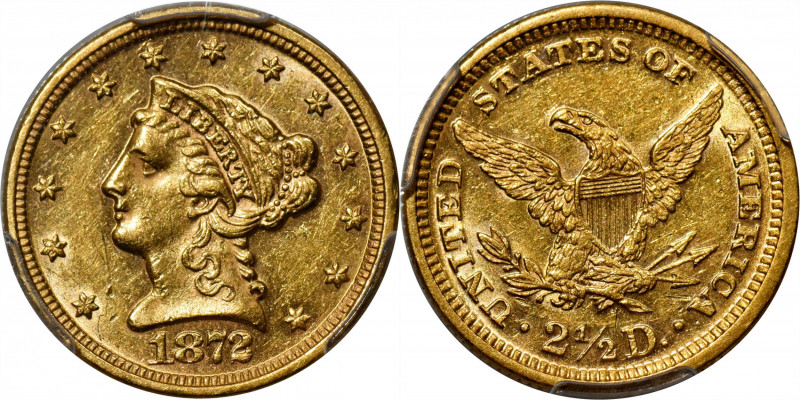 1872 Liberty Head Quarter Eagle. AU-58 (PCGS).

Vibrant satin to semi-prooflik...