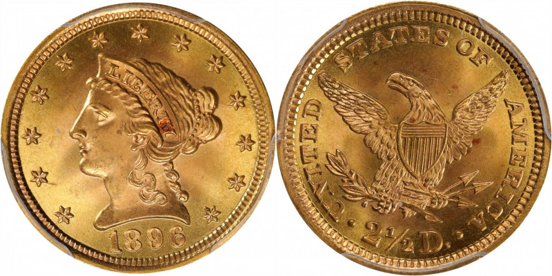 1896 Liberty Head Quarter Eagle. MS-66+ (PCGS). CAC.

A visually stunning Libe...