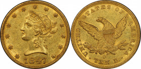 1847-O Liberty Head Eagle. Winter-1. MS-61 (PCGS).

A lovely eagle that combines originality and condition rarity. Handsome honey-gold color blanket...