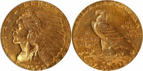 1909 Indian Quarter Eagle. MS-63 (PCGS). CAC.

Exceptionally vivid surfaces exhibit intermingled powder blue and pale gold highlights to dominant re...