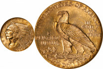 1925-D Indian Quarter Eagle. MS-65 (NGC). CAC. OH.

This sharp and inviting Gem is awash in lively mint luster and vivid rose-apricot color. As attr...
