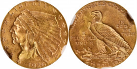 1926 Indian Quarter Eagle. MS-65+ (NGC).

A fully struck, highly lustrous Gem awash in handsome medium gold patina.

PCGS# 7950. NGC ID: 289C.

...