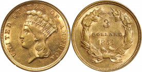 1854 Three-Dollar Gold Piece. AU-50 (PCGS). CAC--Gold Label. OGH--First Generation.

Highly desirable for type purposes, this first year 1854 three-...