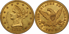 1856-S Liberty Head Eagle. AU-58 (PCGS). CAC.

Exceptionally lustrous for the grade with overall sharp striking detail. Vivid deep honey-rose color ...