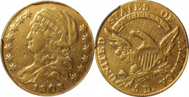 1808 Capped Bust Left Half Eagle. BD-3. Rarity-4. Normal 5D. Fine Details--Ex Jewelry (PCGS).

One of two normal date die marriages of the 1808-date...