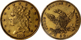 1834 Classic Head Half Eagle. Classic Head. HM-1. Rarity-3. Plain 4. EF-45 (PCGS). CAC.

A crusty and original example of this popular first year ty...
