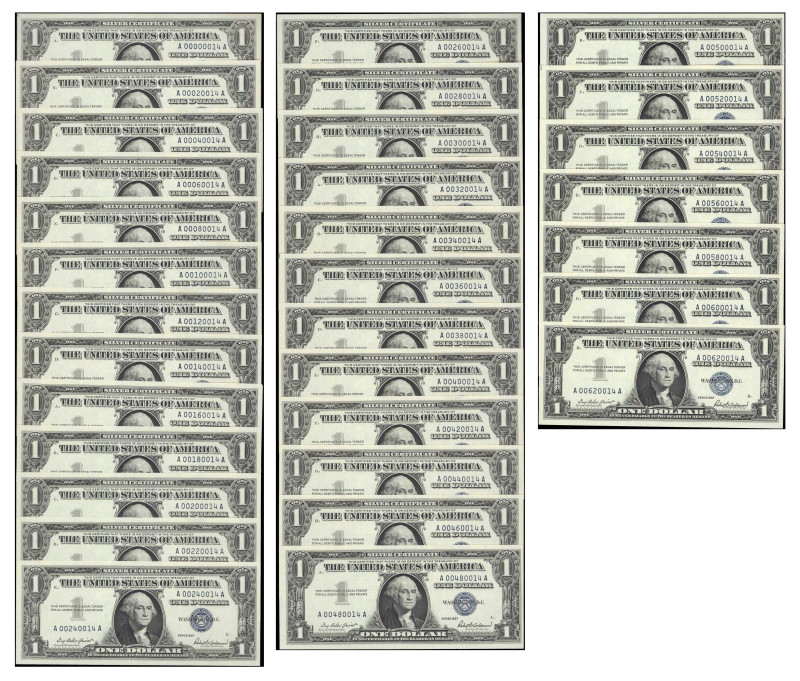 Lot of (32). Fr. 1619. 1957 $1 Silver Certificate. Choice Uncirculated to Gem Un...