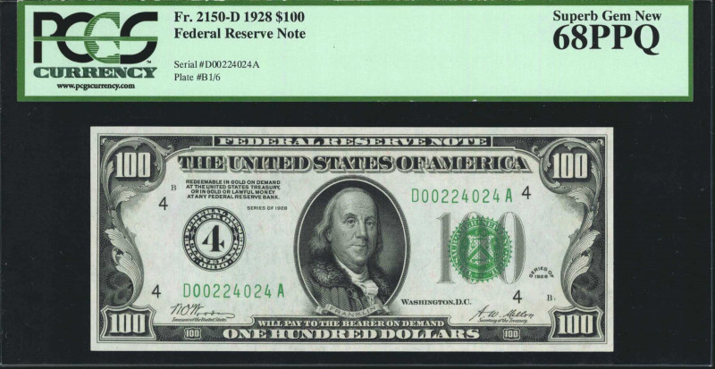 Fr. 2150-D. 1928 $100 Federal Reserve Note. Cleveland. PCGS Currency Superb Gem ...