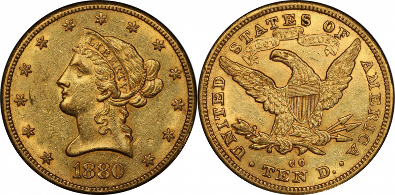 1880-CC Liberty Head Eagle. Winter 1-C. AU-58 (PCGS). CAC.

Rarely do survivor...