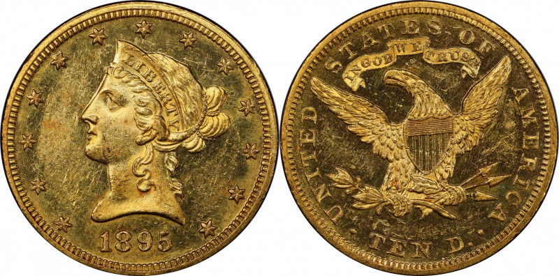 1895 Liberty Head Eagle. JD-1, the only known dies. Rarity-6. Proof-60 (PCGS). C...