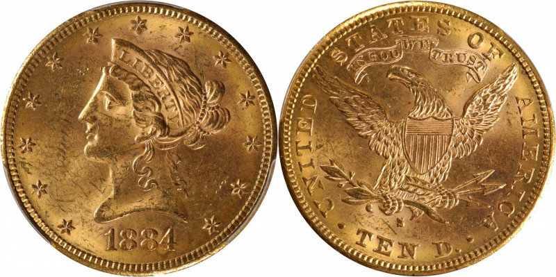 1884-S Liberty Head Eagle. MS-63 (PCGS). CAC.

Sharply struck and frosty. Plea...