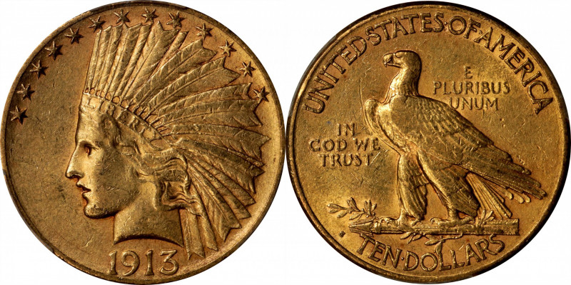 1913-S Indian Eagle. AU-55 (PCGS). CAC.

It is difficult for us to imagine a m...