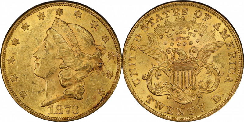 1873-CC Liberty Head Double Eagle. MS-60 (PCGS).

An extraordinary condition r...