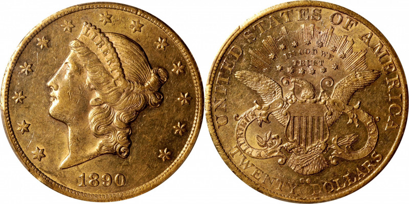 1890-CC Liberty Head Double Eagle. AU-55 (PCGS).

Much of the original semi-pr...