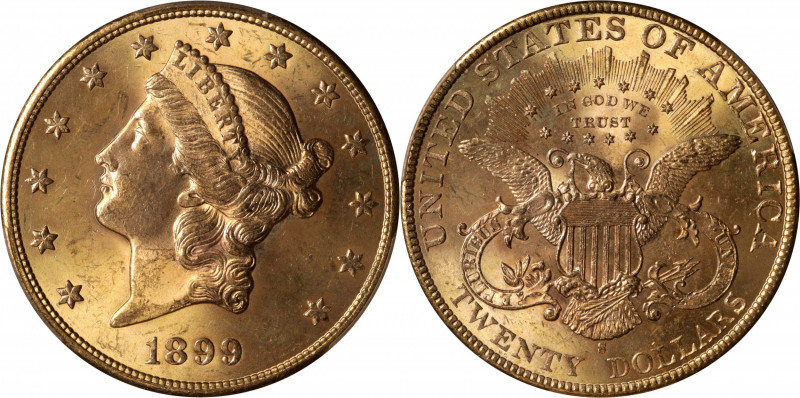 1899-S Liberty Head Double Eagle. MS-64 (PCGS). CAC.

Softly frosted in finish...