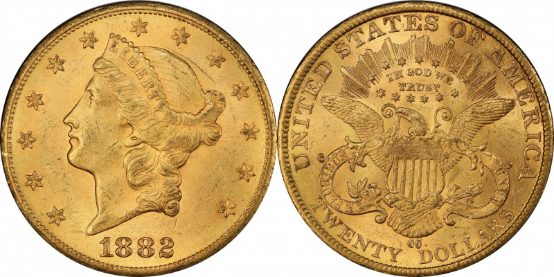 1882-CC Liberty Head Double Eagle. MS-63 (PCGS). CAC.

An outstanding conditio...